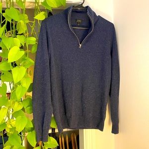 J Crew 100% cashmere half-zip sweater S